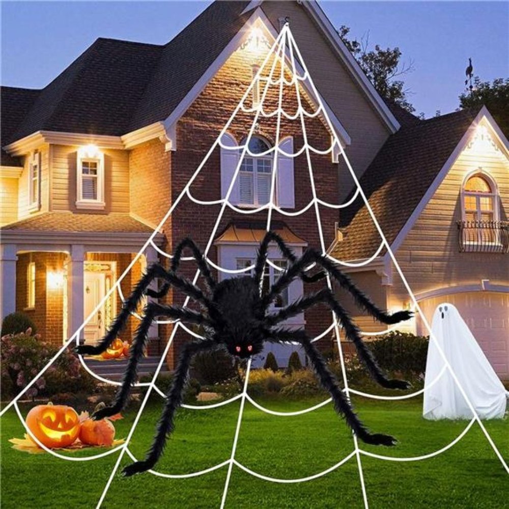 Halloween Decoration, Giant Fake Spiders, Halloween Decor Indoor-Outdoor